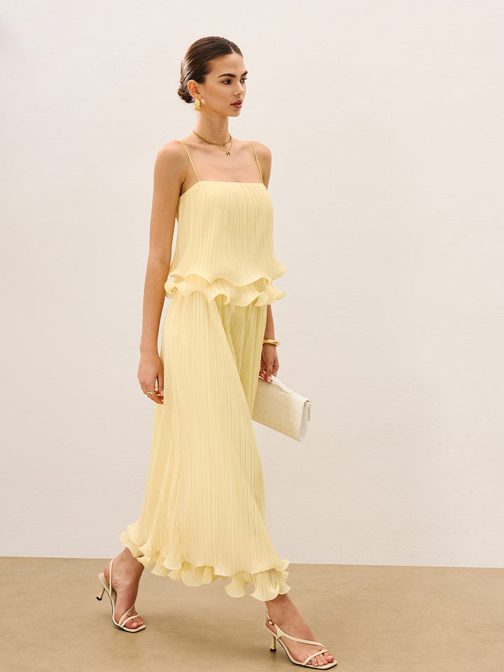 Pleated Layered Ruffle Skirt